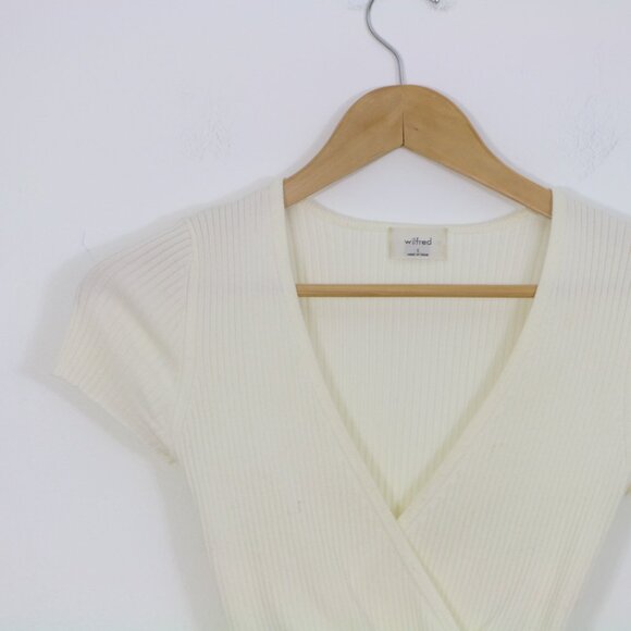 *Wilfred all tied up sweater Short-sleeve wrap white sweater - Picture 5 of 8